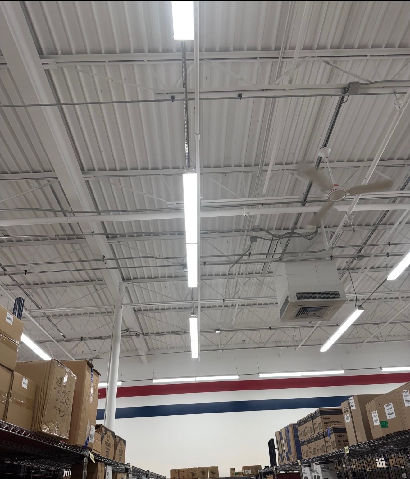 Commercial interior lighting installation